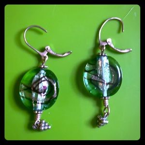 Original green Japanese style earrings